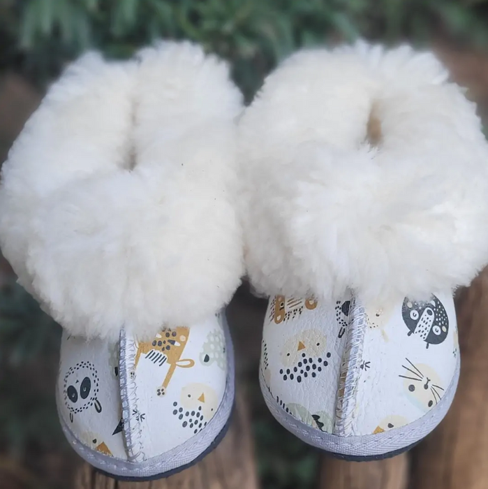 Animal Adventures Sheepskin Slippers - Children & Toddlers Size 10