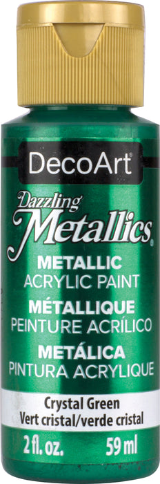 DecoArt Dazzling Metallics Acrylic Paint 2oz-Crystal Green