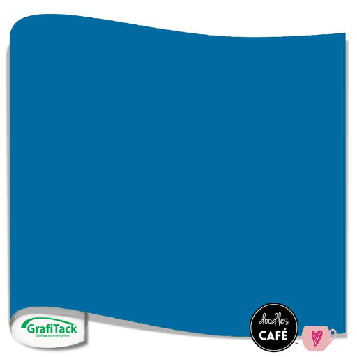 Grafitack - Adhesive Vinyl Sheet GLOSSY - Traffic Blue (1m x 30cm)