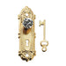 Houseworks - Dollhouse Hardware - Crystal Opryland Doorknob w/Plate & Key - 1 Inch Scale