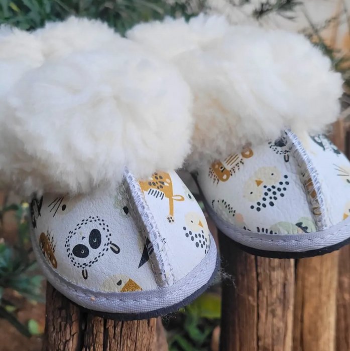 Animal Adventures Sheepskin Slippers - Children & Toddlers Size 10