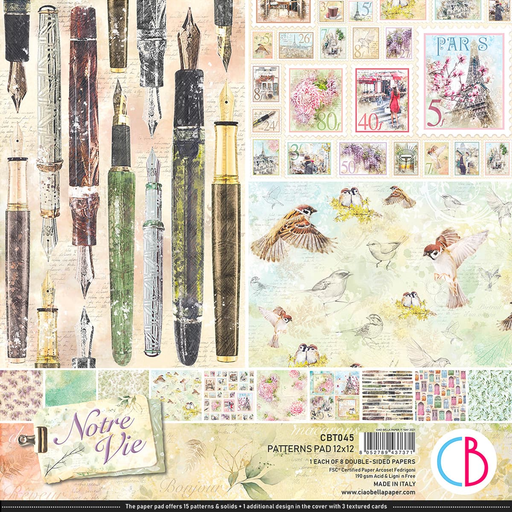 Ciao Bella - 12" x 12" DS-Paper Patterns Pack - Notre Vie