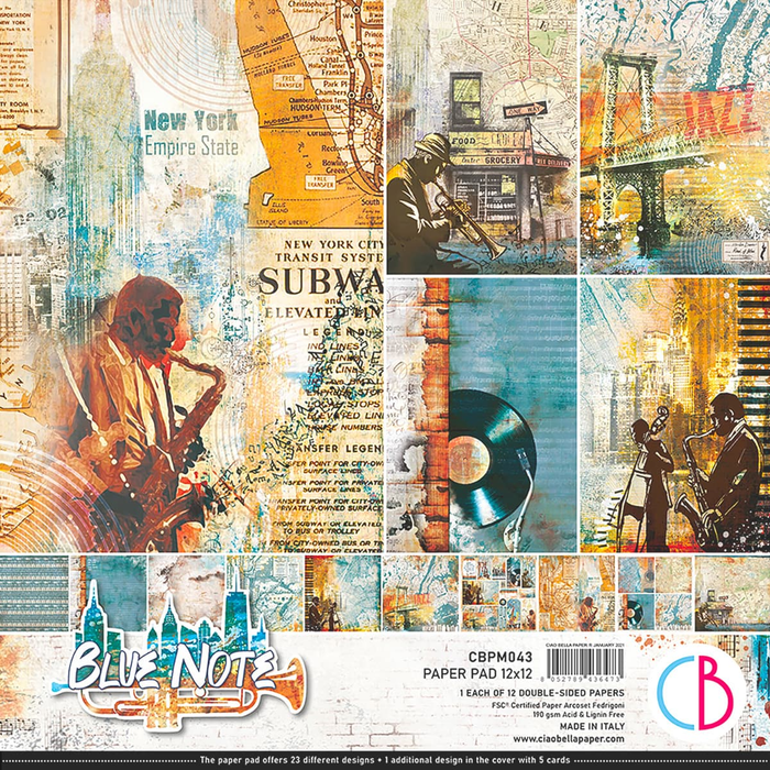 Ciao Bella - Blue Note Collection - Paper Pad 12x12 12/Pkg