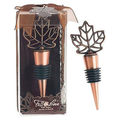 Kate Aspen - Lustrous Leaf Copper-Finish Bottle Stopper in Laser-Cut Leaf Gift Box