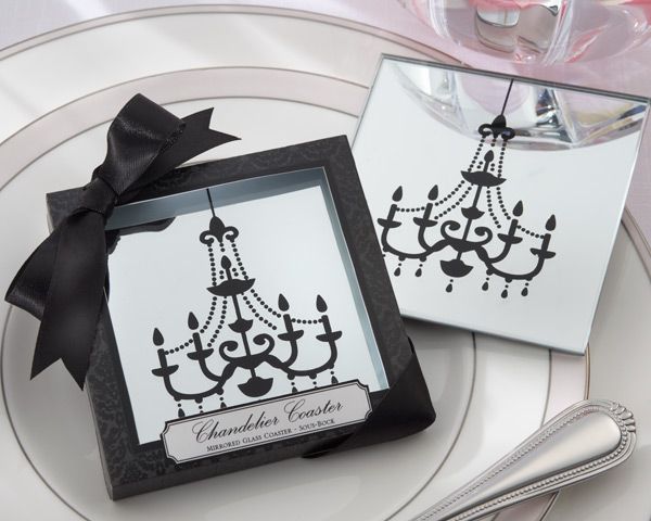 Kate Aspen - Chandelier Mirrored Glass - Coasters (Set of 2 Coasters)