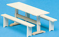 Houseworks - DOLLHOUSE-TOY - Colonial Collection - Trestle Table & 2 Benches Kit - Unfinished - 1 Inch Scale