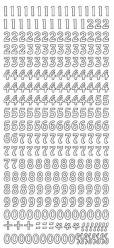 JEJE Peel-Off Stickers - Numbers - Silver