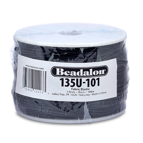 Fabric Elastic, 1.0 mm / .039 in, Black, 100 m / 328 ft