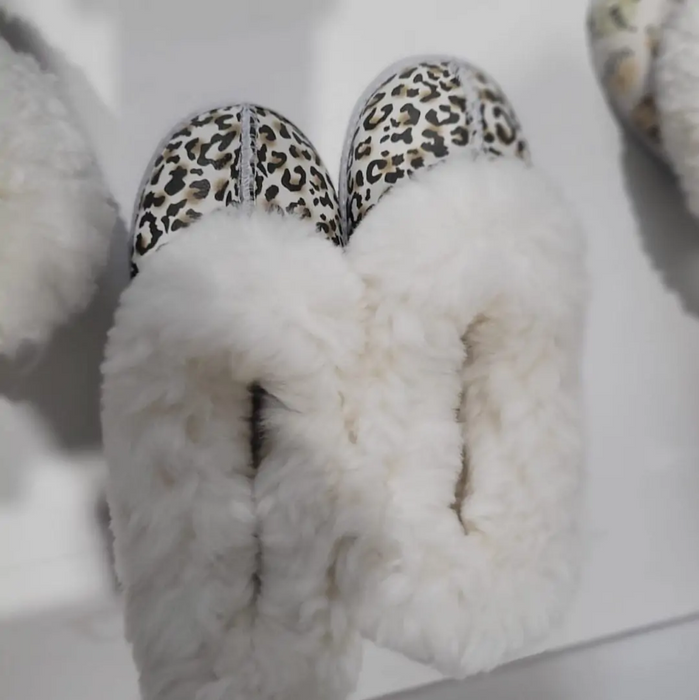 Leopard Skin Sheepskin Slippers - Children & Toddlers Size 4