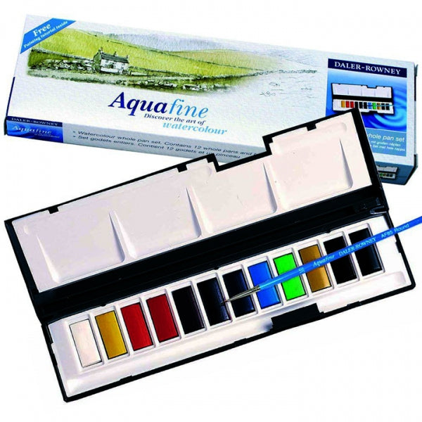 Daler-Rowney - Aquafine Watercolour 12 Whole Pan Set