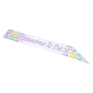 Darice - Grandma-to-Be Sash, White/Pastels