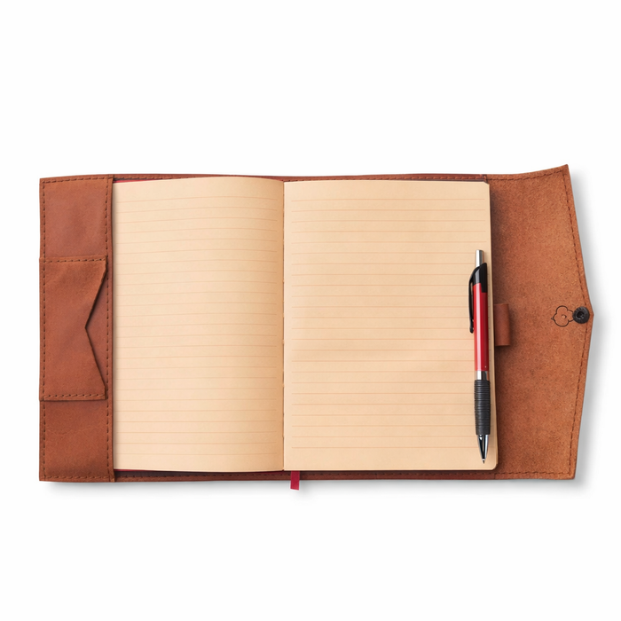 Doodles Genuine Leather - Classic Notebook Cover - A5 - Blank or Personalizable