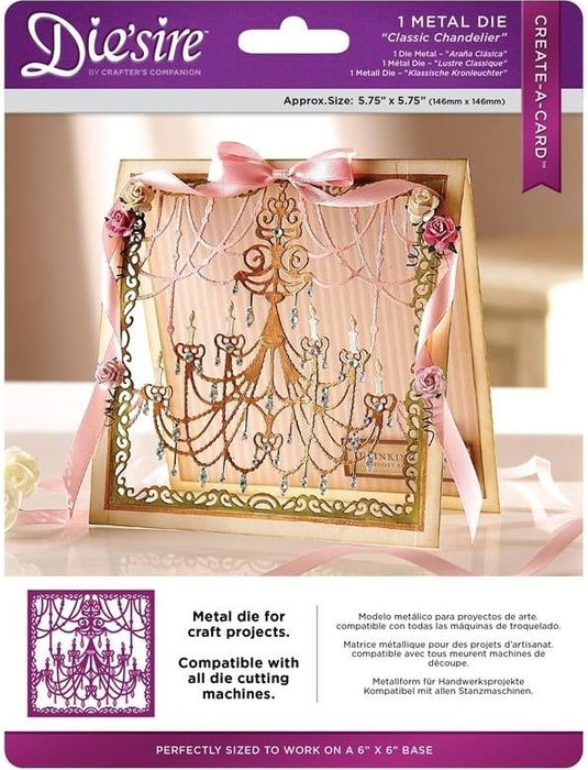 Crafter's Companion - Diesire 'Create-a-Card' Metal Die - Classic Chandelier