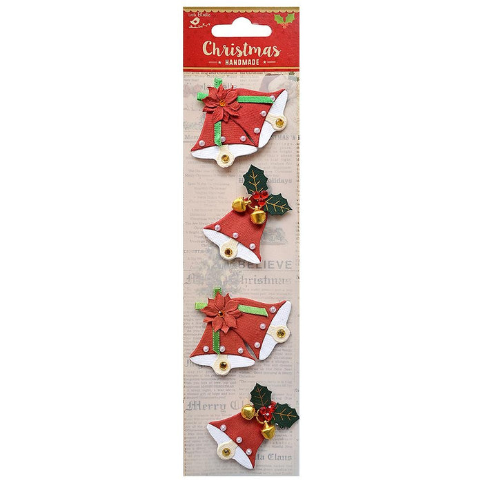 Little Birdie Christmas Embellishment 4/Pkg-Jingle Bells
