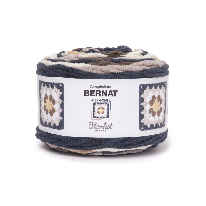 Bernat Blanket All In One Blanket Granny Square Yarn - Asphalt