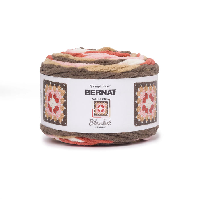 Bernat Blanket All In One Blanket Granny Square Yarn - Choco Berry