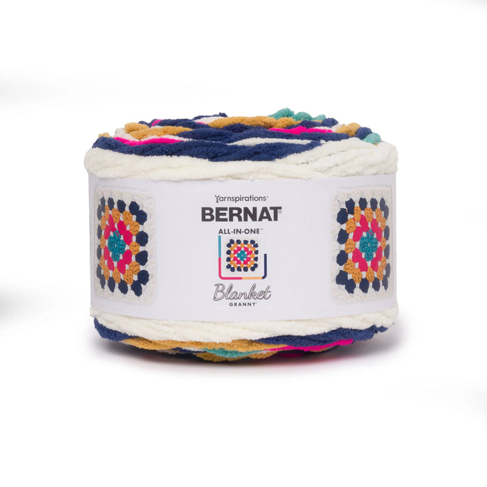Bernat Blanket All In One Blanket Granny Square Yarn - Retro Pop