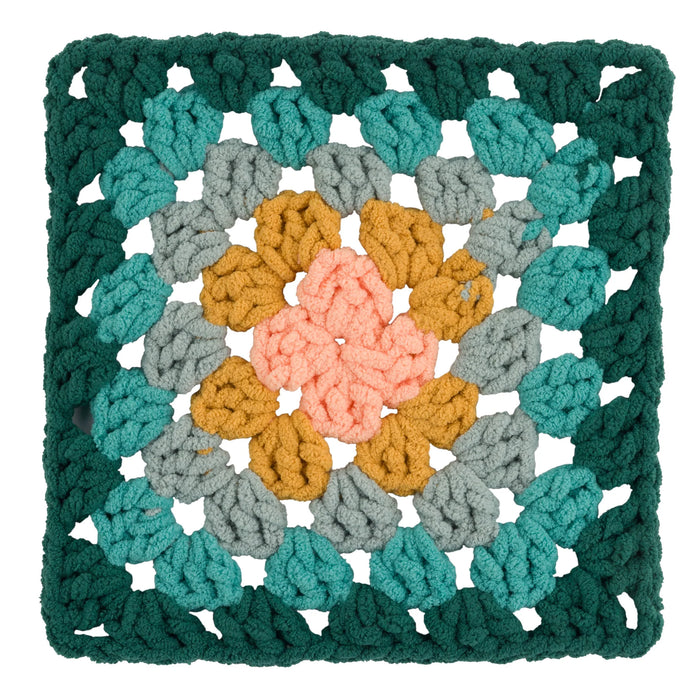 Bernat Blanket All In One Blanket Granny Square Yarn - Seaside Shine