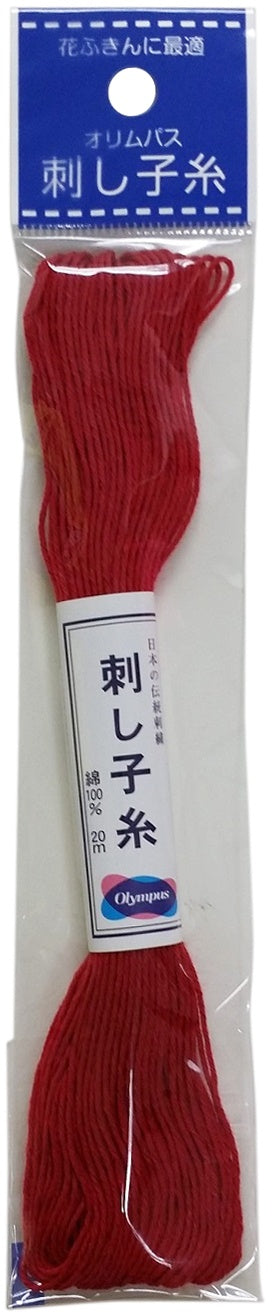 Olympus Sashiko Cotton Thread 22yd - Solid-Rose Red