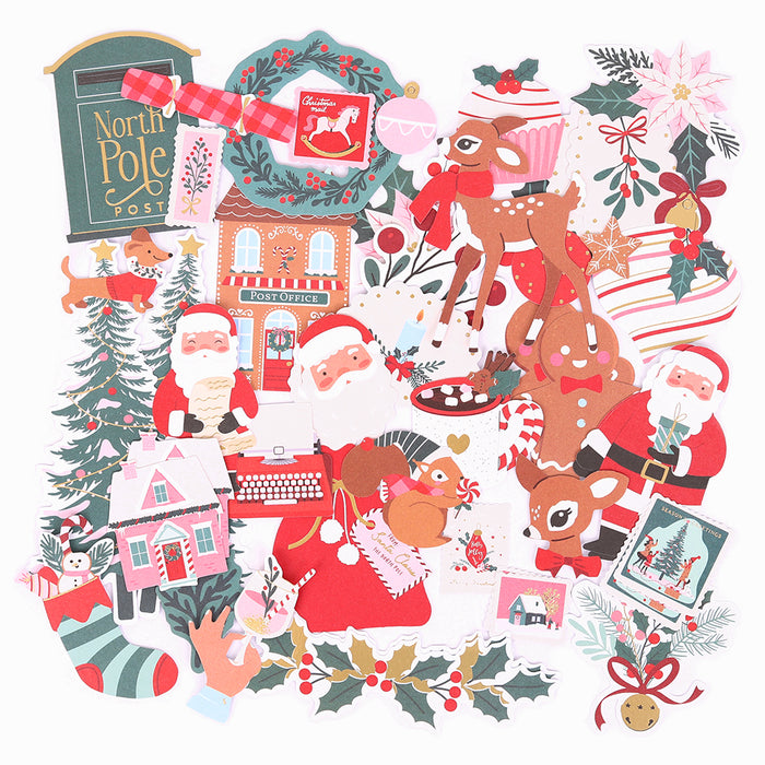 North Pole Post Cardstock Diecut Ephemera 168 Pieces