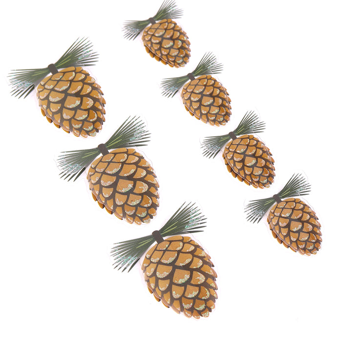 Rosie's Studio - Sleigh Bells Ring Dimensional Acetate Embellishments - Pinecones