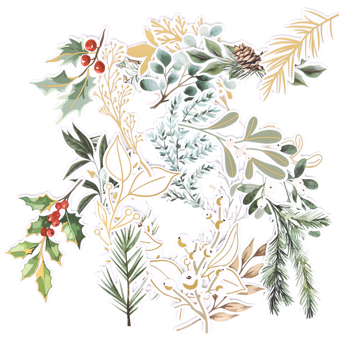 Rosie's Studio - Sleigh Bells Ring Clear Foliage Stickers 24 Piece