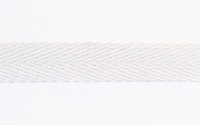 Cotton Poly Twill - White - 19mm x 1meter