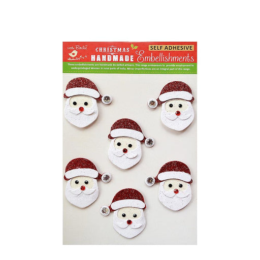 Little Birdie Christmas Embellishment 6/Pkg-Santa
