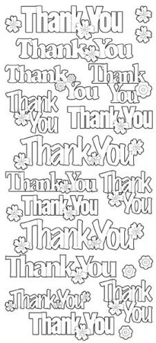 JEJE - Peel-off stickers - Thank You - Silver