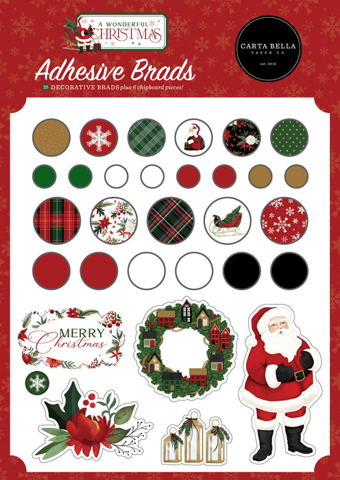 Carta Bella Decorative Brads-A Wonderful Christmas