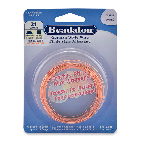 German Style Wire, Practice Kit, 21 gauge .72 mm / .028 in, 8 m / 26.24 ft