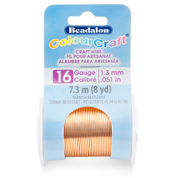 ColourCraft Wire, 16 Gauge 0.051 in / 1.30 mm, Copper, 7.3 m, / 8 yd spool