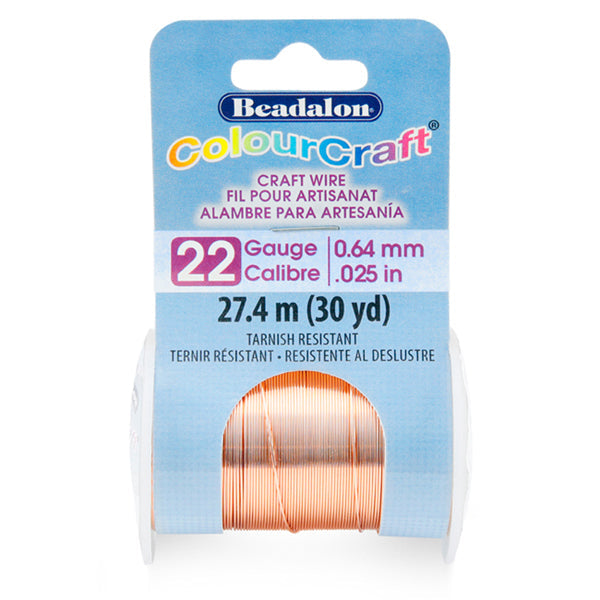 ColourCraft Wire, 22 Gauge 0.025 in / 0.64 mm, Copper, 18.3 m / 20 yd spool