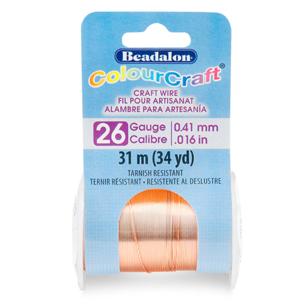 ColourCraft Wire, 26 Gauge 0.016 in / 0.41 mm, Copper, 31 m / 34 yd spool