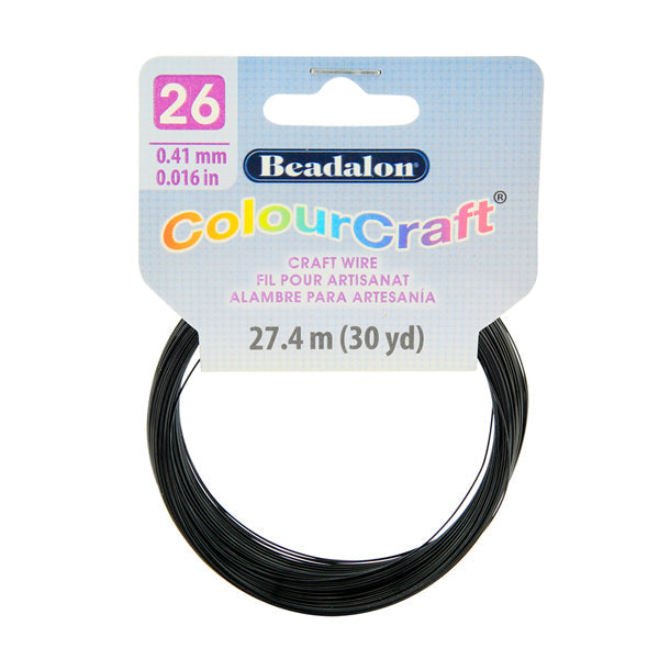 ColourCraft Wire, 26 Gauge 0.016 in / 0.41 mm, Black, 27.4 m / 30 yd coil