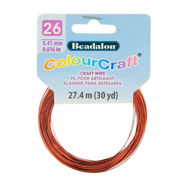 ColourCraft Wire, 26 Gauge 0.016 in / 0.41 mm, Brown, 27.4 m / 30 yd coil