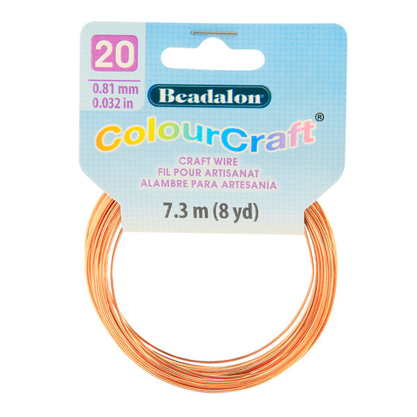 ColourCraft Wire, 20 Gauge 0.032 in / 0.81 mm, Copper, 7.3 m / 8 yd coil