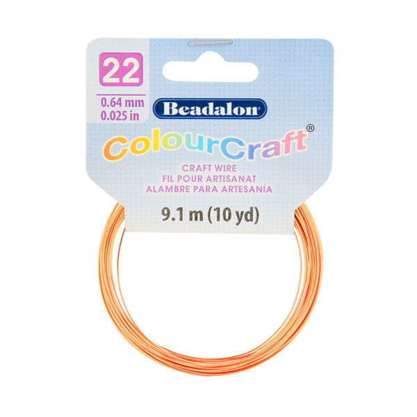 ColourCraft Wire, 22 Gauge 0.025 in / 0.64 mm, Copper, 9.1 m / 10 yd coil
