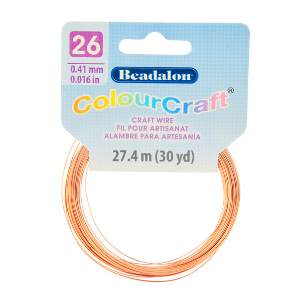ColourCraft Wire, 26 Gauge 0.016 in / 0.41 mm, Copper, 27.4 m / 30 yd coil