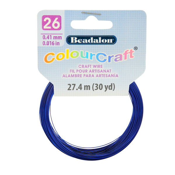 ColourCraft Wire, 26 Gauge 0.016 in / 0.41 mm, Dark Blue, 27.4 m / 30 yd coil