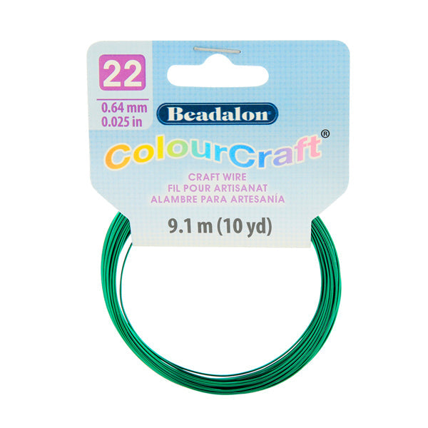 ColourCraft Wire, 22 Gauge 0.025 in / 0.64 mm, Dark Green, 9.1 m / 10 yd coil