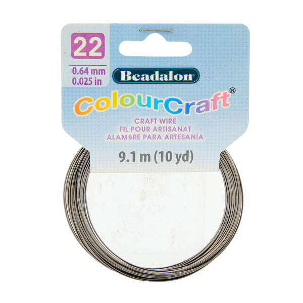 ColourCraft Wire, 22 Gauge 0.025 in / 0.64 mm, Graphite, 9.1 m / 10 yd coil