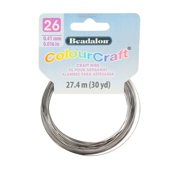 ColourCraft Wire, 26 Gauge 0.016 in / 0.41 mm, Graphite, 27.4 m / 30 yd coil