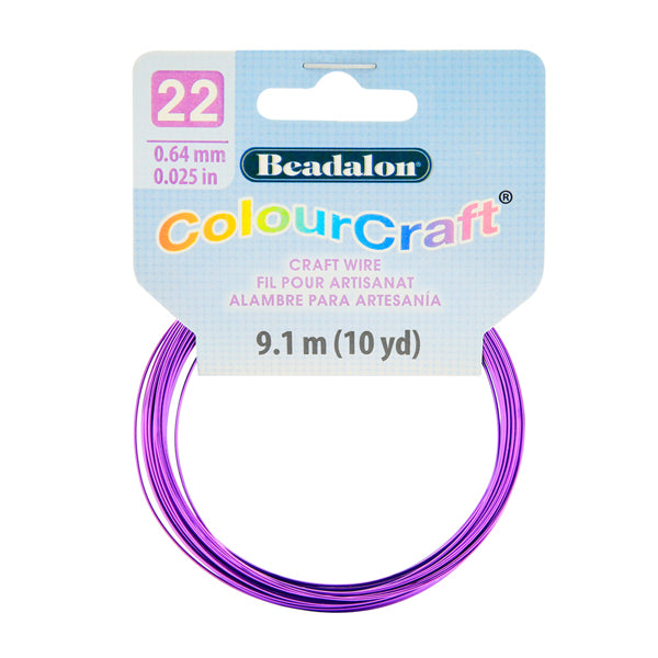 ColourCraft Wire, 22 Gauge 0.025 in / 0.64 mm, Grape Silver Plated Tarnish Resistant, 9.1 m / 10 yd coil