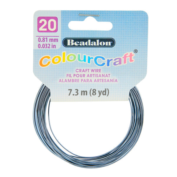 ColourCraft Wire, 20 Gauge 0.032 in / 0.81 mm, Grey Silver Plated Tarnish Resistant, 7.3 m / 8 yd coil