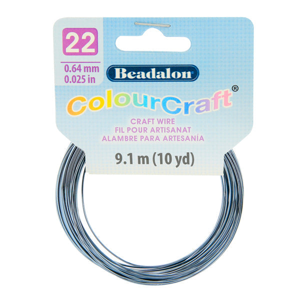 ColourCraft Wire, 22 Gauge 0.025 in / 0.64 mm, Grey Silver Plated Tarnish Resistant, 9.1 m / 10 yd coil