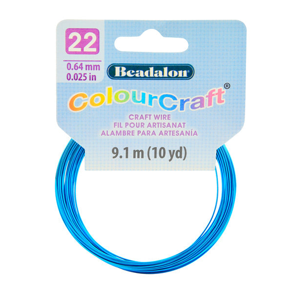 ColourCraft Wire, 22 Gauge 0.025 in / 0.64 mm, Sapphire Color Silver Plated Tarnish Resistant, 9.1 m / 10 yd coil