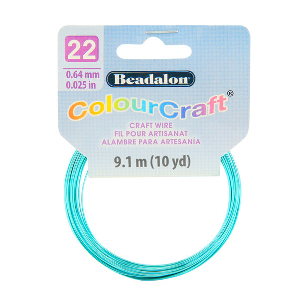 ColourCraft Wire, 22 Gauge 0.025 in / 0.64 mm, Sea Green Silver Plated Tarnish Resistant, 9.1 m / 10 yd coil