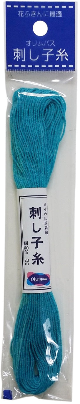 Olympus Sashiko Cotton Thread 22yd - Solid-Cyan Blue