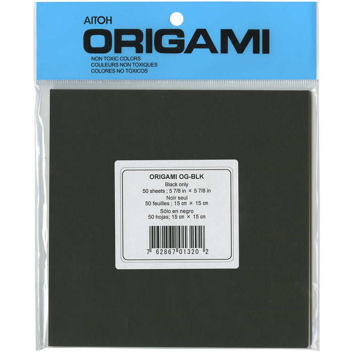 Aitoh Origami Paper 5.875"X5.875" 50/Pkg-Black